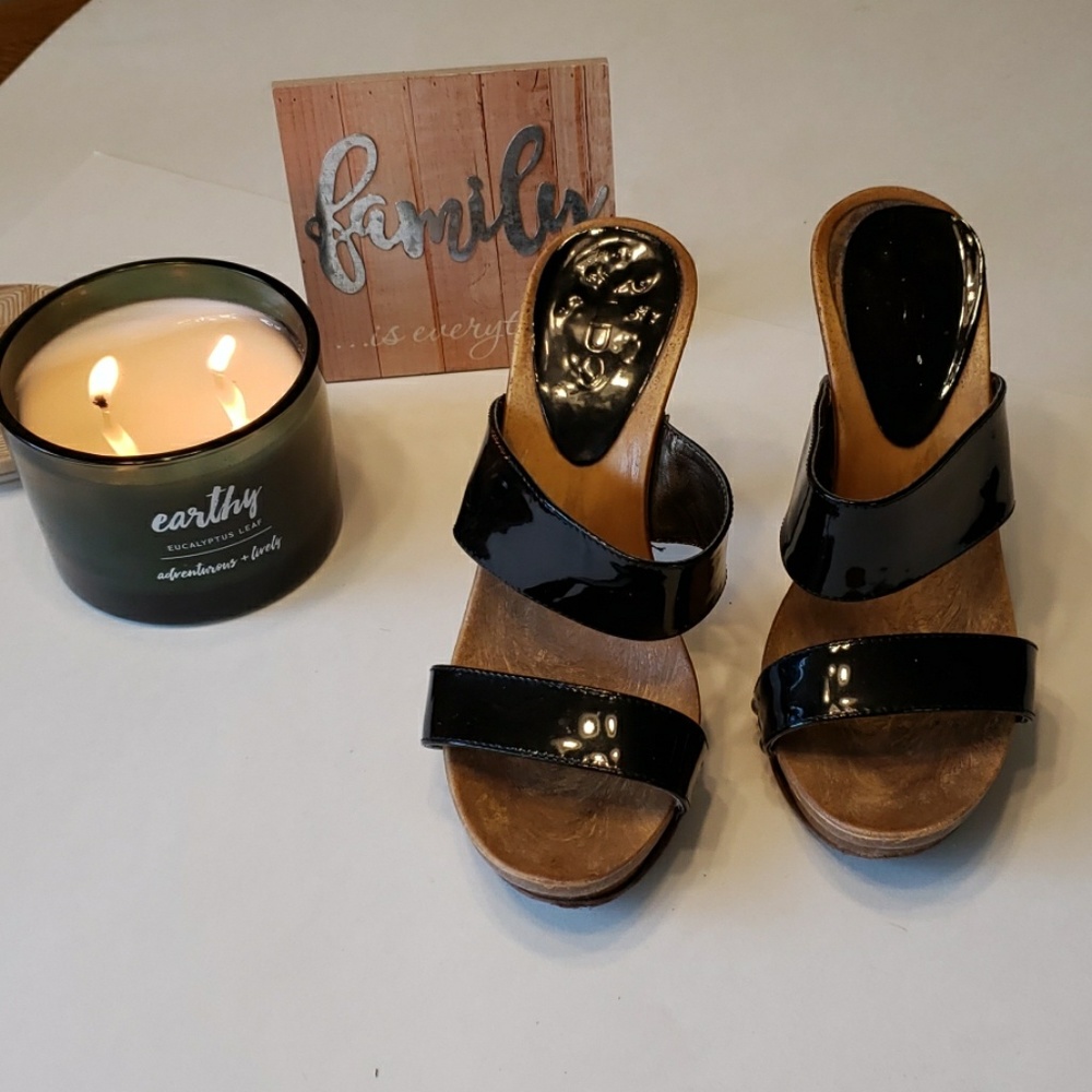 ALDO Black Patent Leather Platform Heels